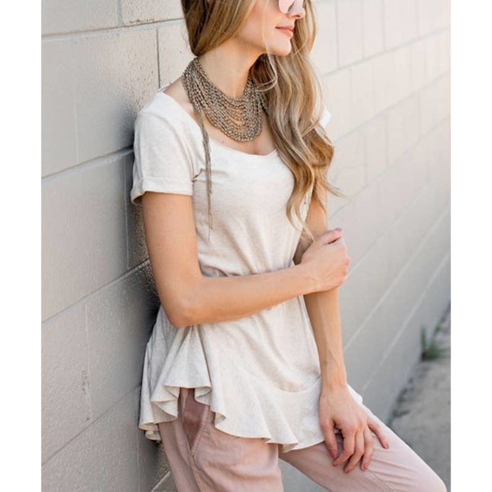 NWT Joyfolie Myra Top in Oatmeal Medium